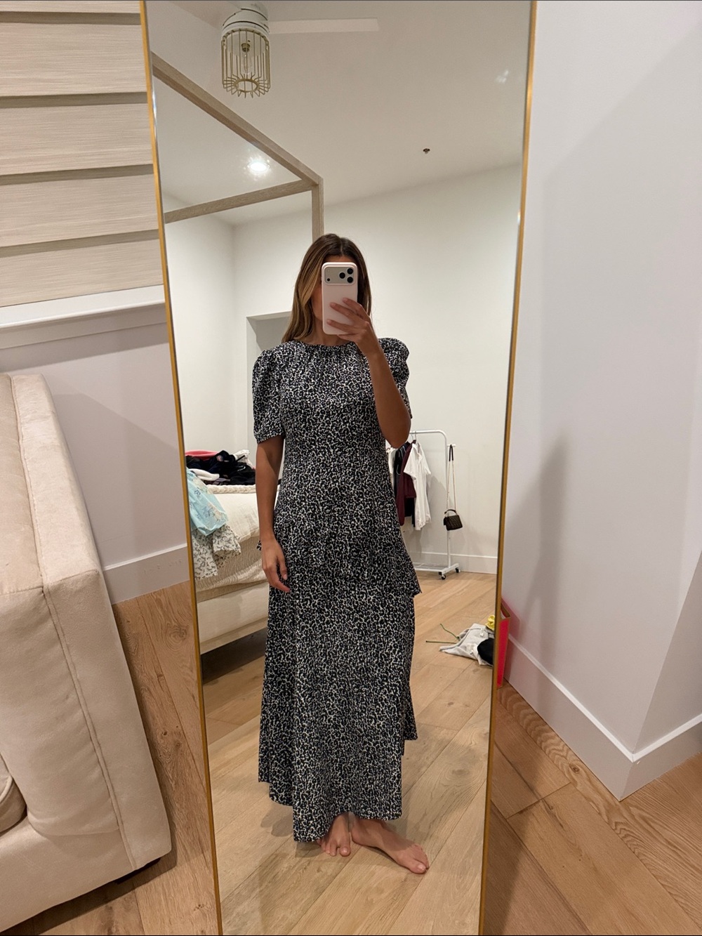 topshop Black and White Printed Maxi Dress